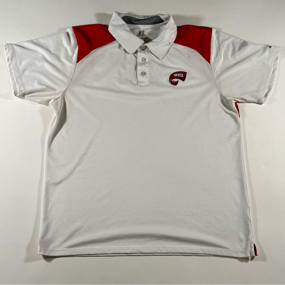 Western Kentucky University Hilltoppers Russell Athletic White Polo Shirt Large
